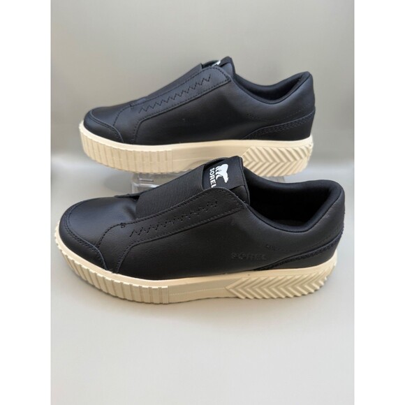 Sorel ONA AVE Womens Black Leather Platform Size 9.5 Slip-On Sneaker 2131741 - Picture 4 of 8